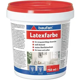 baufan® Latexfarbe Reinweiss matt 0,75 l