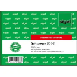 sigel Formularbuch 'Quittung', mit MwSt.-Nachweis, A6 quer