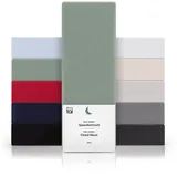 Blumtal Blumtal® Basics Spannbettlaken Topper 140x200cm Jersey - Bettlaken 140x200cm aus 100% Baumwolle - Oeko-TEX zertifiziertes Spannbetttuch 140x200cm - Topper Bettlaken 140x200 - Summergreen - Grün