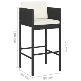 vidaXL Gartenbar Set 5-tlg. Schwarz