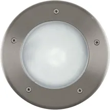 EGLO Bodeneinbauleuchte Edelstahl Kunststoff HxØ 28,5x17 cm 1-flammig IP67 weiß