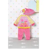 Zapf Baby born Puppenkleidung - Freizeit-Outfit pinke Hose/gestreiftem Hasen-Shirt ca. 36 cm