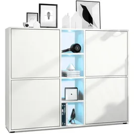 Vladon Highboard 130,5 x 105,5 x 35,5 cm Weiß