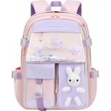 Chagoo Hasen-Rucksack, Kawaii Hasen-Rucksack für Mädchen, Wasserdichter Hasen-Rucksack mit großer Kapazität für die Schule (S, Pink) - S