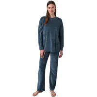 Vamp Hausanzug (Set, 2 tlg., Set) Damen Hausanzug 2-teilig Homewear Loungeanzug Nikki blau|lila 44 (Herstellergröße XXL)