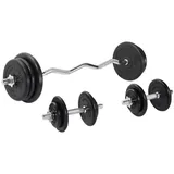Gorilla Sports SZ Curlset Hantelset 70 kg schwarz / grau