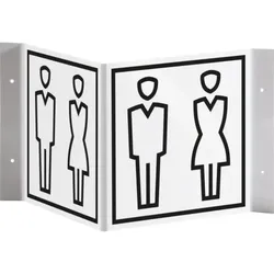Schild I Tür-Nasenschild Piktogramm Frauen- und Männer-WC, Kunststoff, 150x150mm