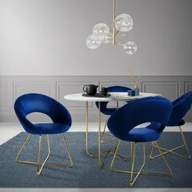 ML-Design Esszimmerstuhl, Blau, Metall, 53x77x64 cm, Esszimmer, Stühle, Esszimmerstühle, Armlehnenstühle