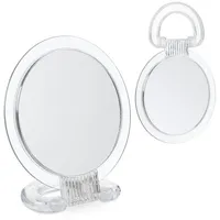 Relaxdays 2er Set Spiegel mit Klappgriff transparent