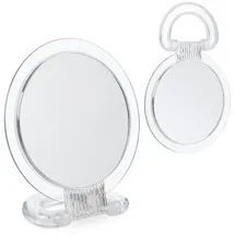 Relaxdays 2er Set Spiegel mit Klappgriff transparent