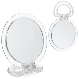Relaxdays 2er Set Spiegel mit Klappgriff transparent