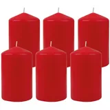 HS Candle Stumpenkerzen Ø6cm 6er Pack Rot Rose