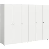 Livetastic Drehtürenschrank Darwin 240 x 176 x 51 cm Weiß