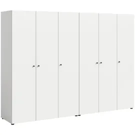 Livetastic Drehtürenschrank Darwin 240 x 176 x 51 cm Weiß