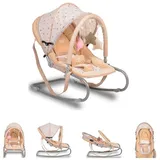 Moni Babywippe Lulu Sitzposition verstellbar Spielbogen Tragehenkel Metallrahmen in beige