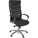 FineBuy XXL Chefsessel Echtleder schwarz Bürostuhl Drehstuhl Schreibtischstuhl