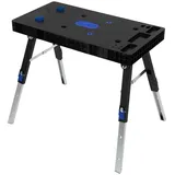 ECD Germany Werkbank Mobiler Werktisch klappbare & platzsparende Multifunktions Werkbank, 5in1 Werkbanktisch ideal als Sägebock, Rollbrett, uvm. bis 150kg schwarz
