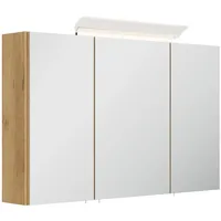 Posseik Spiegelschrank inkl. Design LED-Lampe u. Glasböden 120 cm