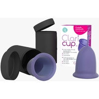Claricup Menstruationstasse – Medizinisches antimikrobiell Silikon, Größe 2– Lieferung mit Transport- und Desinfektionsbox.