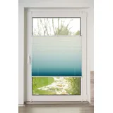 K-HOME Plissee Farbverlauf Sunrise 30 x 130 cm blau/weiß