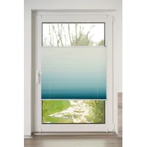K-HOME Plissee Farbverlauf Sunrise 30 x 130 cm blau/weiß