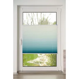 K-HOME Plissee Farbverlauf Sunrise 30 x 130 cm blau/weiß