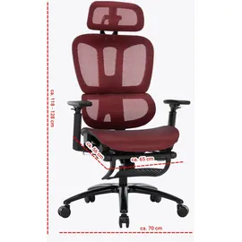 Trisens Bürostuhl in moderner Mesh-Optik mit Fußstütze ergonomischer Drehstuhl mit Nacken und Lordosenstütze - Gamingstuhl mit atmungsaktiver Netzrückenlehne und Wippfunktion