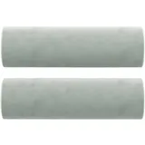 vidaXL Zierkissen 2 Stk. Hellgrau Ø15x50 cm Samt
