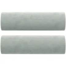 vidaXL Zierkissen 2 Stk. Hellgrau Ø15x50 cm Samt