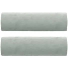 vidaXL Zierkissen 2 Stk. Hellgrau Ø15x50 cm Samt