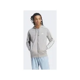 Adidas 3-Streifen French Terry Reißverschlusspullover Medium Grey Heather / White M