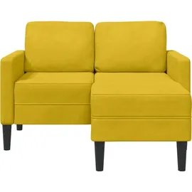 vidaXL 2-Sitzer-Sofa mit Chaiselongue L-Form Gelb 125 cm Samt