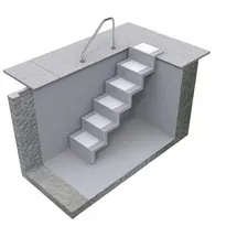 REKU Treppe Eleganz 60 Lang 5-stufig Randbefestigung azurblau