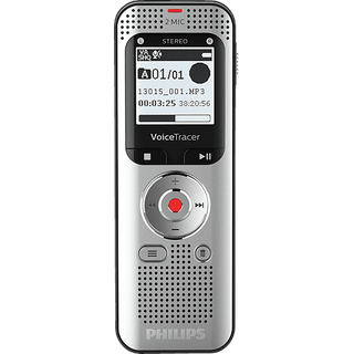 Philips Voice Tracer DVT2050 Audiorecorder, Aluminium, leichte silberne Metallvorderseite und schwarz