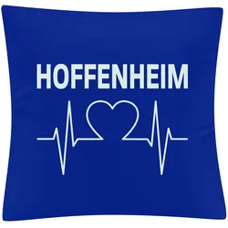 multifanshop Kissenbezug - Hoffenheim - Herzschlag - Druck weiß - Kissen