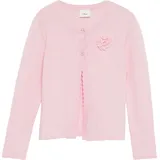 S.Oliver - Weiche Strickjacke mit Wellsaum und floraler Applikation, Rosa, 92/98