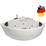 Basera Futuna Eck-Whirlpool-Badewanne 140 x 140 cm (Komplett-Set)