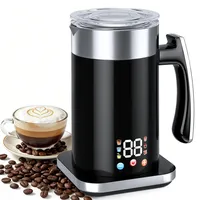 Milchaufschäumer, Milchaufschäumer Elektrisch, Kaffee-Aufschäumer, Milch-Dampfgarer, Heiße Schokoladenbereiter, (Schwarz)