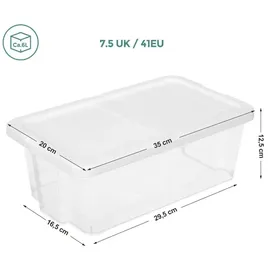 Möbel Kraft Aufbewahrungsbox 35 x 12,5 cm 12-tlg. transparent