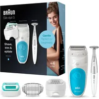 Braun Silk-épil 5-810 Wet & Dry + Bikini Styler weiß/blau