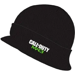 Call Of Duty MW3 Videospiel Schirm-Beanie mit MW3-Stickerei Strick-Mütze Fan-Beanie 84680CDT Schwarz - One-Size