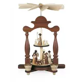 Müller Kleinkunst GmbH Seiffen Müller Erzgebirge Pyramide Christi Geburt mit 2 Teller 22x15x32cm