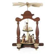 Müller Kleinkunst GmbH Seiffen Müller Erzgebirge Pyramide Christi Geburt mit 2 Teller 22x15x32cm