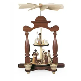 Müller Kleinkunst GmbH Seiffen Müller Erzgebirge Pyramide Christi Geburt mit 2 Teller 22x15x32cm