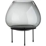 Gilde Vitu Weihnachtsdeko", schwarz - Höhe 38cm x Ø 32cm - Kerzenhalter, aus Glas -