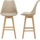 [en.casa] 2er-Set Barstuhl mit Rückenlehne Buche-Gestell Beige