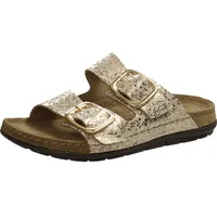 ROHDE Damen Pantolette Leder Schnalle Muster schimmernd Rodigo-D 5857, Größe:37 EU,