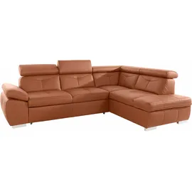 exxpo - sofa fashion Ecksofa Kunstleder 2-Sitzer Braun