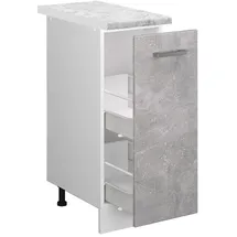Vicco Apothekerschrank R-Line Medizinschrank für die Küche Beton/Weiß 30 cm AP Marmor