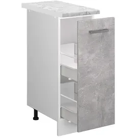 Vicco Apothekerschrank R-Line Medizinschrank für die Küche Beton/Weiß 30 cm AP Marmor